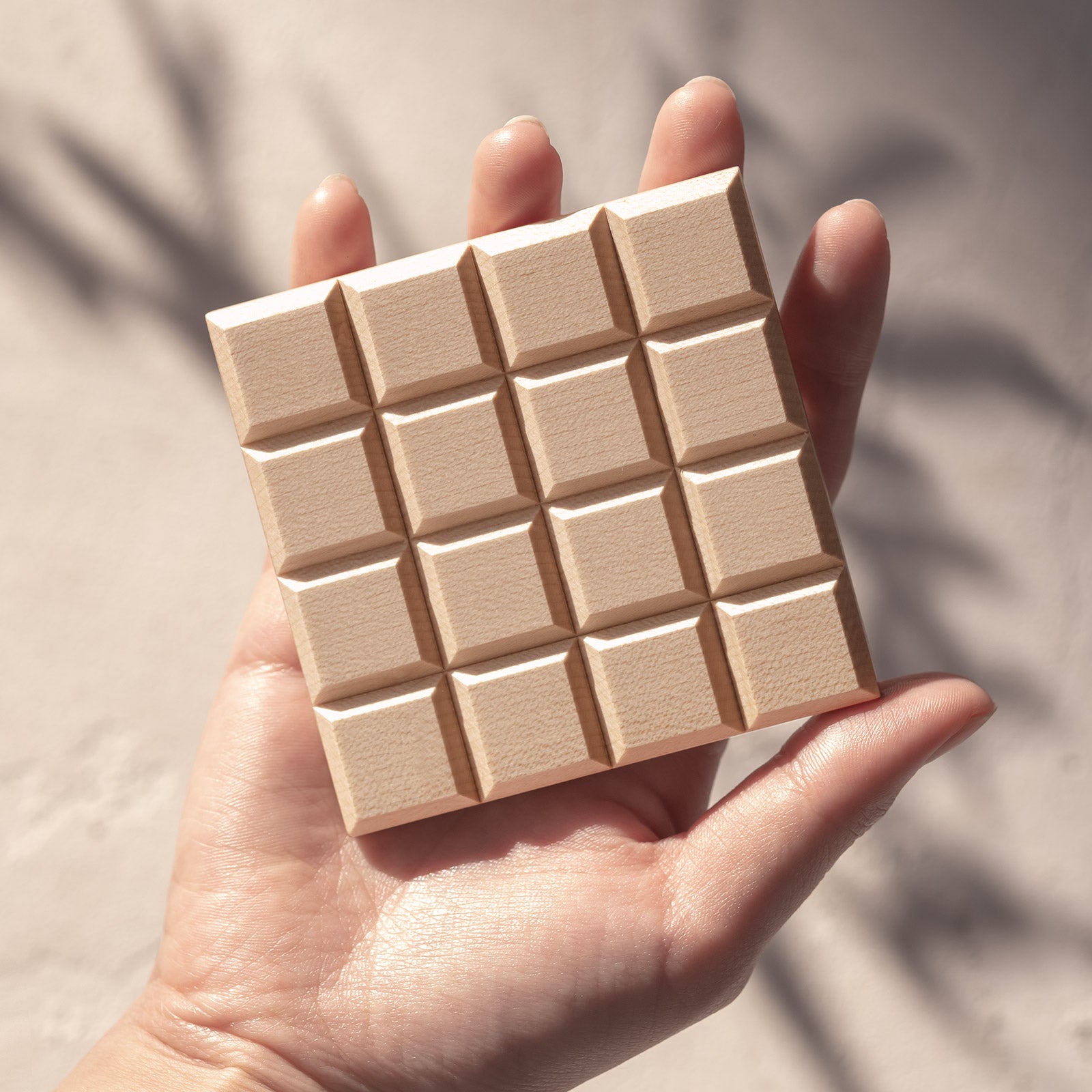 WOODEN CHOCOLATE COASTER in MAPLE（チョコレート型 天然木コースター